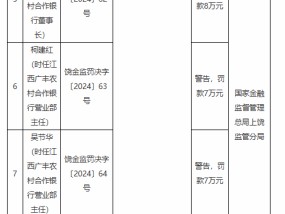 江西广丰农村商业银行被罚90万元：授信管理不尽职、违规续贷掩盖不良